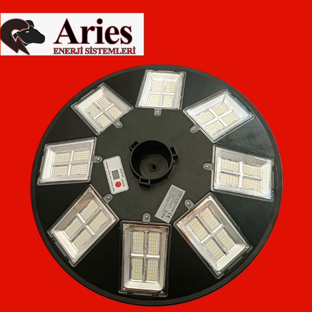 1000W 360 DERECE GÜNEŞ ENERJİLİ 3M DİREKLİ YÜKSEK AYDINLATMA ARMATÜRÜ