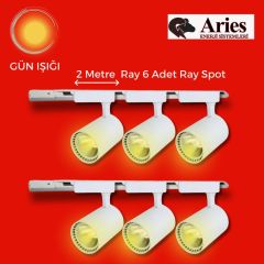 LED RAY SPOT 2 METRE RAY + 6 ADET RAY SPOT BEYAZ KASA GÜN IŞIĞI