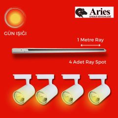 LED RAY SPOT 1 METRE RAY + 4 ADET RAY SPOT BEYAZ KASA GÜN IŞIĞI