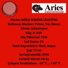 ARİES MARİN LİGHTİNG SU ALTI 24 LED AYDINLATMA