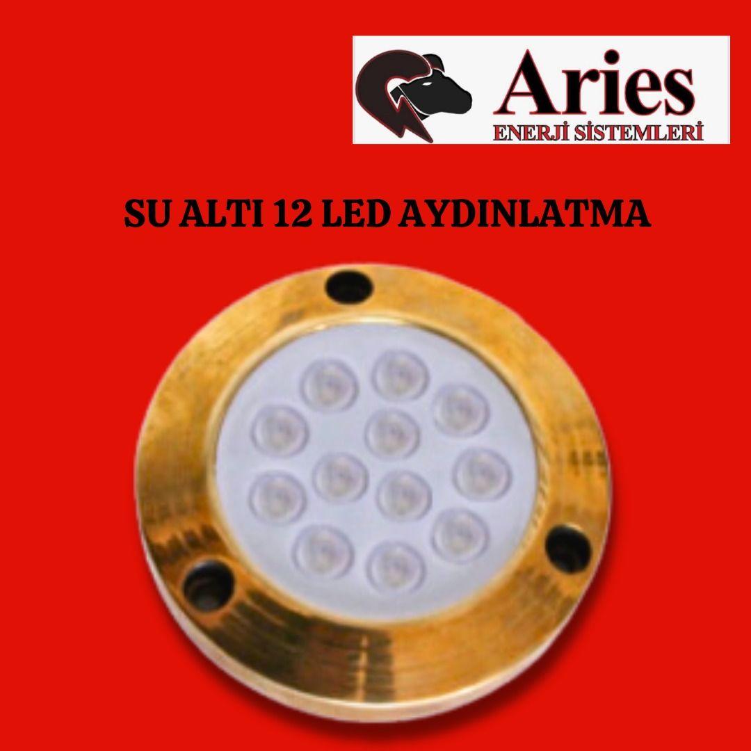 ARİES MARİN LİGHTİNG PİRİNÇ SU ALTI 12 LED AYDINLATMA