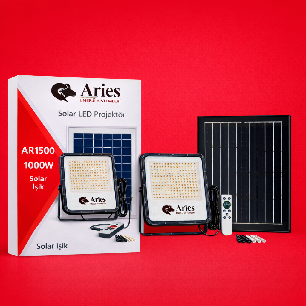 1000W GÜNEŞ ENERJİLİ PANELİ AYRI PROFESYONEL ARMATÜR