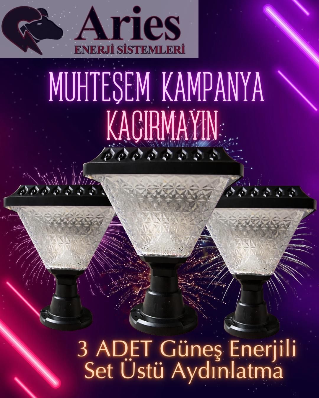 3 ADET 50W DUVAR ÜSTÜ PROFESYONEL  SETÜSTÜ GÜNEŞ ENERJİLİ ARMATÜR